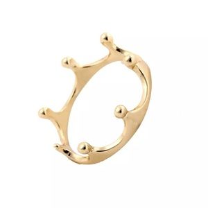 Golden Princess Queen Crown Midi Ring